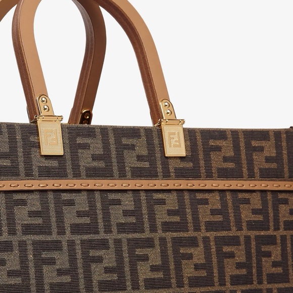 Fendi Sunshine Large Brown FF jacquard fabric shopper - Picture 4 of 13